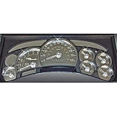 US Speedo Gauge Face Overlay - Silver Daytime Color/ White Letter Color - SSH211W