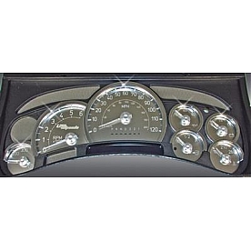US Speedo Gauge Face Overlay - Silver Daytime Color/ White Letter Color - SSH211W