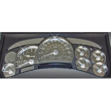 US Speedo Gauge Face Overlay - Silver Daytime Color/ White Letter Color - SSH211W