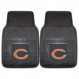 Fan Mat Floor Mat - Universal Fit Black Vinyl Set of 2 - 8753