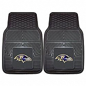 Fan Mat Floor Mat - Universal Fit Black Vinyl Set of 2 - 8755