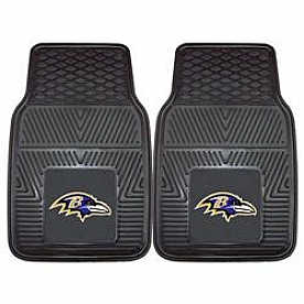 Fan Mat Floor Mat - Universal Fit Black Vinyl Set of 2 - 8755