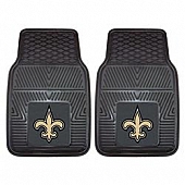 Fan Mat Floor Mat - Universal Fit Black Vinyl Set of 2 - 8757