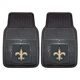 Fan Mat Floor Mat - Universal Fit Black Vinyl Set of 2 - 8757