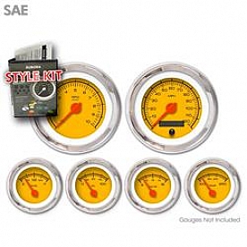 Aurora Instuments Gauge Face Overlay - Fiber Yellow Daytime Color/ Black Letter Color - 1164