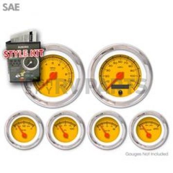 Aurora Instuments Gauge Face Overlay - Fiber Yellow Daytime Color/ Black Letter Color - 1164