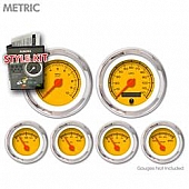 Aurora Instuments Gauge Face Overlay - Fiber Yellow Daytime Color/ Black Letter Color - 4795