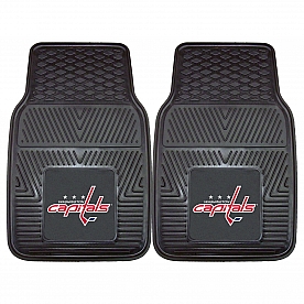 Fan Mat Floor Mat - Universal Fit Black Vinyl Set of 2 - 10563