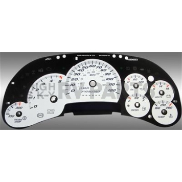 US Speedo Gauge Face Overlay - White Daytime Color/ Black Letter Color - SS1200640D