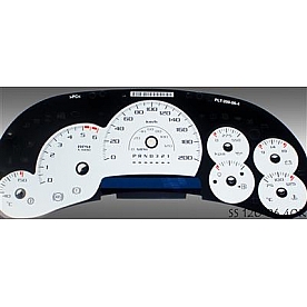 US Speedo Gauge Face Overlay - White Daytime Color/ Black Letter Color - SS1200640K