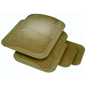 Rubber Queen Floor Mat - Cut-To-Fit Rubber Beige Set of 4 - 70513