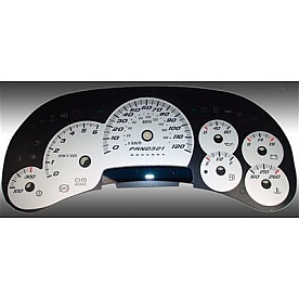 US Speedo Gauge Face Overlay - Silver Daytime Color/ Black Letter Color - SS1200642
