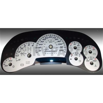 US Speedo Gauge Face Overlay - Silver Daytime Color/ Black Letter Color - SS1200642