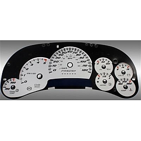 US Speedo Gauge Face Overlay - Silver Daytime Color/ Black Letter Color - SS1200642D