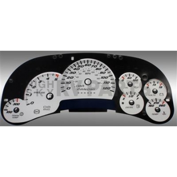 US Speedo Gauge Face Overlay - Silver Daytime Color/ Black Letter Color - SS1200642D
