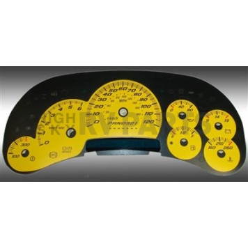 US Speedo Gauge Face Overlay - Yellow Daytime Color/ Black Letter Color - SS1200643