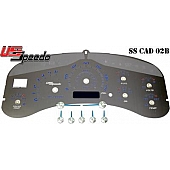 US Speedo Gauge Face Overlay - Silver Daytime Color/ Blue Letter Color - SSCAD02B