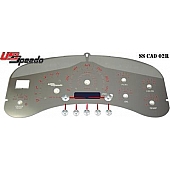 US Speedo Gauge Face Overlay - Silver Daytime Color/ Red Letter Color - SSCAD02R