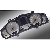 US Speedo Gauge Face Overlay - Silver Daytime Color/ White Letter Color - SSCAY01W