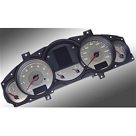 US Speedo Gauge Face Overlay - Silver Daytime Color/ White Letter Color - SSCAY01W