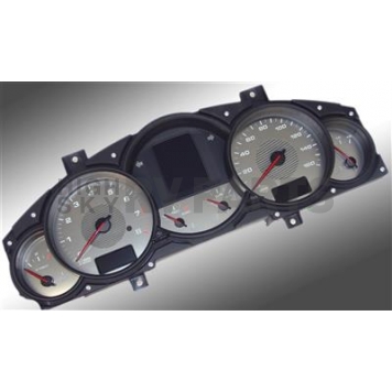 US Speedo Gauge Face Overlay - Silver Daytime Color/ White Letter Color - SSCAY01W