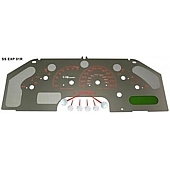 US Speedo Gauge Face Overlay - Silver Daytime Color/ Red Letter Color - SSEXP01R