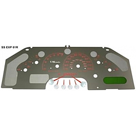 US Speedo Gauge Face Overlay - Silver Daytime Color/ Red Letter Color - SSEXP01R