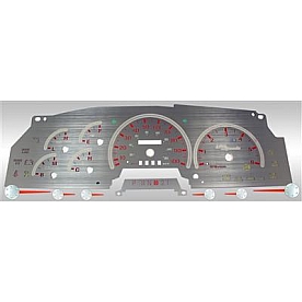 US Speedo Gauge Face Overlay - Silver Daytime Color/ Red Letter Color - SSF00R