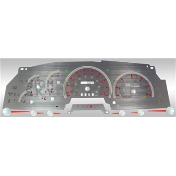US Speedo Gauge Face Overlay - Silver Daytime Color/ Red Letter Color - SSF00R