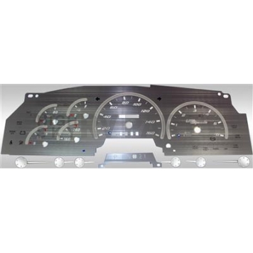 US Speedo Gauge Face Overlay - Silver Daytime Color/ White Letter Color - SSF00W