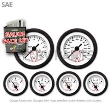 Aurora Instuments Gauge Face Overlay - Fiber White Daytime Color/ Black Letter Color - 8256