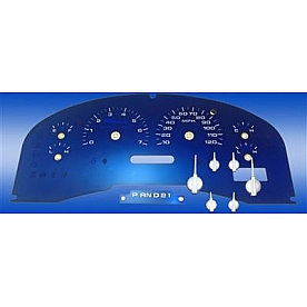 US Speedo Gauge Face Overlay - Blue Daytime Color/ White Letter Color - AQF05