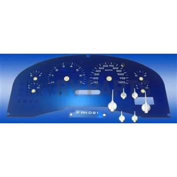 US Speedo Gauge Face Overlay - Blue Daytime Color/ White Letter Color - AQF05