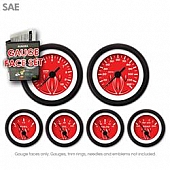 Aurora Instuments Gauge Face Overlay - Fiber Red Daytime Color/ White Letter Color - 8257