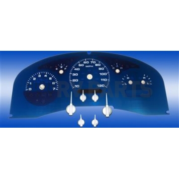 US Speedo Gauge Face Overlay - Blue Daytime Color/ White Letter Color - AQF06