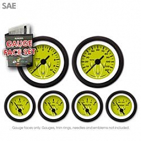 Aurora Instuments Gauge Face Overlay - Fiber Green Daytime Color/ Black Letter Color - 8258