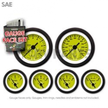 Aurora Instuments Gauge Face Overlay - Fiber Green Daytime Color/ Black Letter Color - 8258