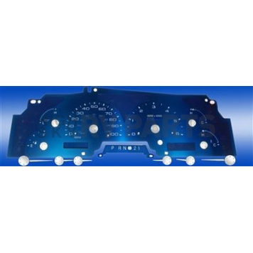 US Speedo Gauge Face Overlay - Blue Daytime Color/ White Letter Color - AQF07