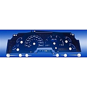 US Speedo Gauge Face Overlay - Blue Daytime Color/ White Letter Color - AQF08