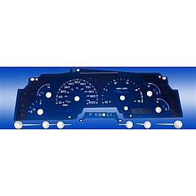 US Speedo Gauge Face Overlay - Blue Daytime Color/ White Letter Color - AQF08
