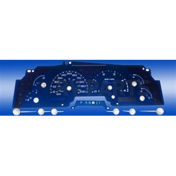 US Speedo Gauge Face Overlay - Blue Daytime Color/ White Letter Color - AQF08