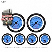 Aurora Instuments Gauge Face Overlay - Fiber Blue Daytime Color/ Black Letter Color - 8260