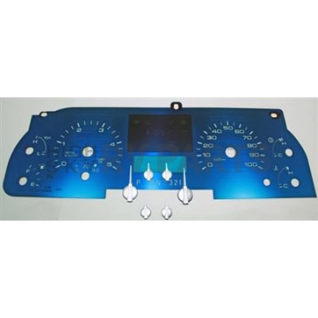 US Speedo Gauge Face Overlay - Blue Daytime Color/ White Letter Color - AQF09