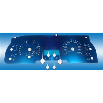 US Speedo Gauge Face Overlay - Blue Daytime Color/ White Letter Color - AQF10