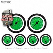 Aurora Instuments Gauge Face Overlay - Fiber Green Daytime Color/ White Letter Color - 8431