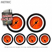 Aurora Instuments Gauge Face Overlay - Fiber Red Daytime Color/ Black Letter Color - 8432