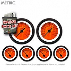 Aurora Instuments Gauge Face Overlay - Fiber Red Daytime Color/ Black Letter Color - 8432