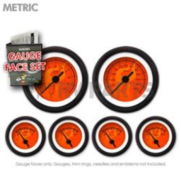 Aurora Instuments Gauge Face Overlay - Fiber Red Daytime Color/ Black Letter Color - 8432