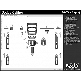 B & I Fender Dash Panel Trim WD666ASDB
