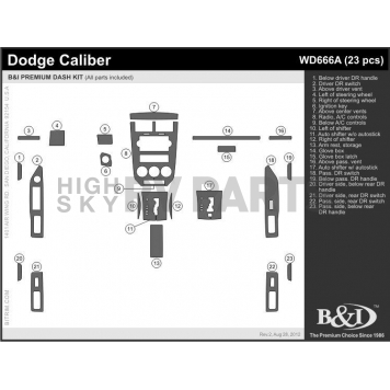 B & I Fender Dash Panel Trim WD666ASDB